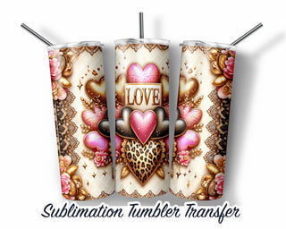 Valentines Sublimation Transfer Print For 20 oz Tumblers - 30 oz Tumblers - Ready To press - Heat Transfers
