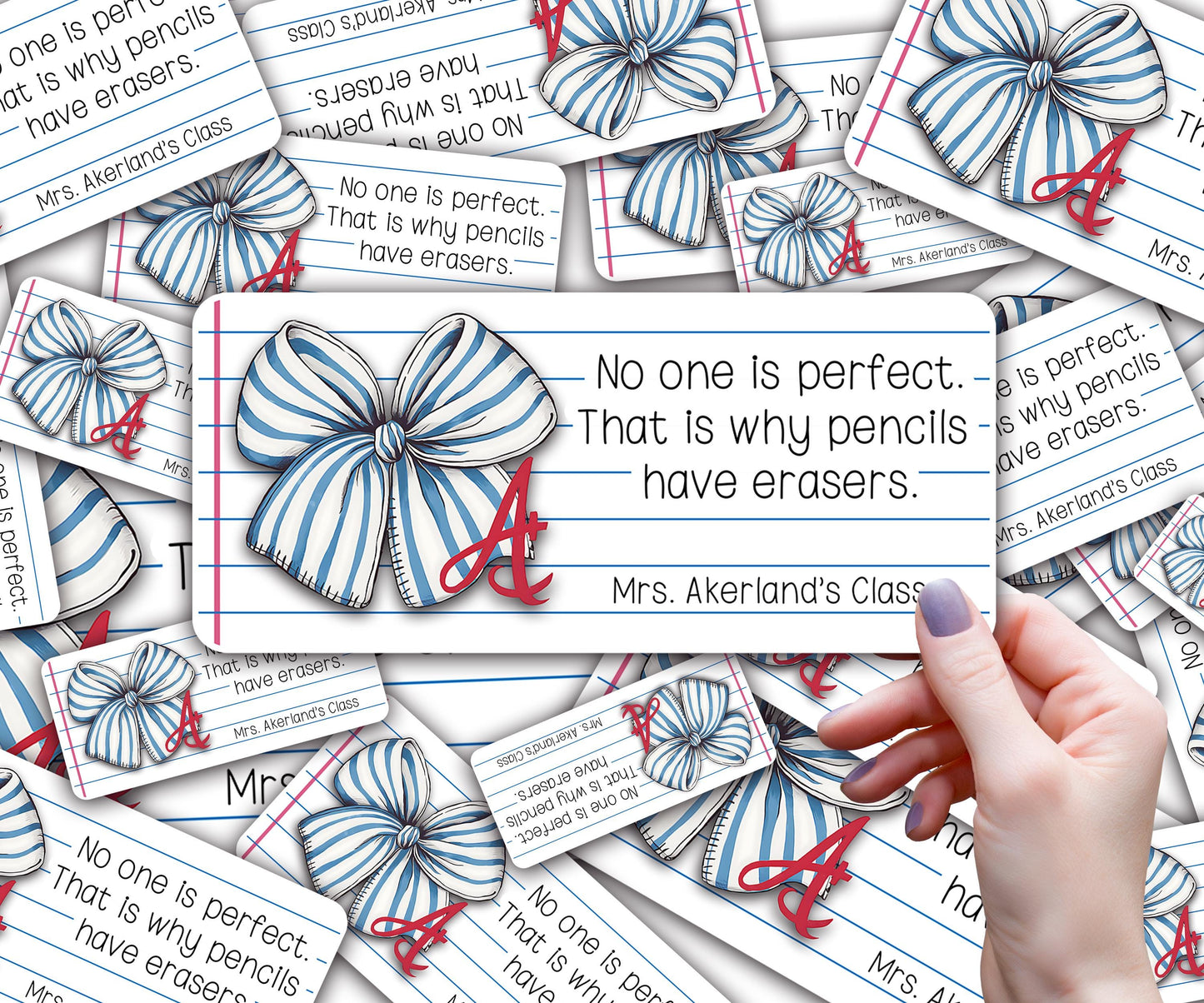 Pencil Dispenser Vinyl Decal Personalized with a name Waterproof Vinyl Decal for Teacher's Classroom Pencil Dispensers, 3.5in x 7.5in