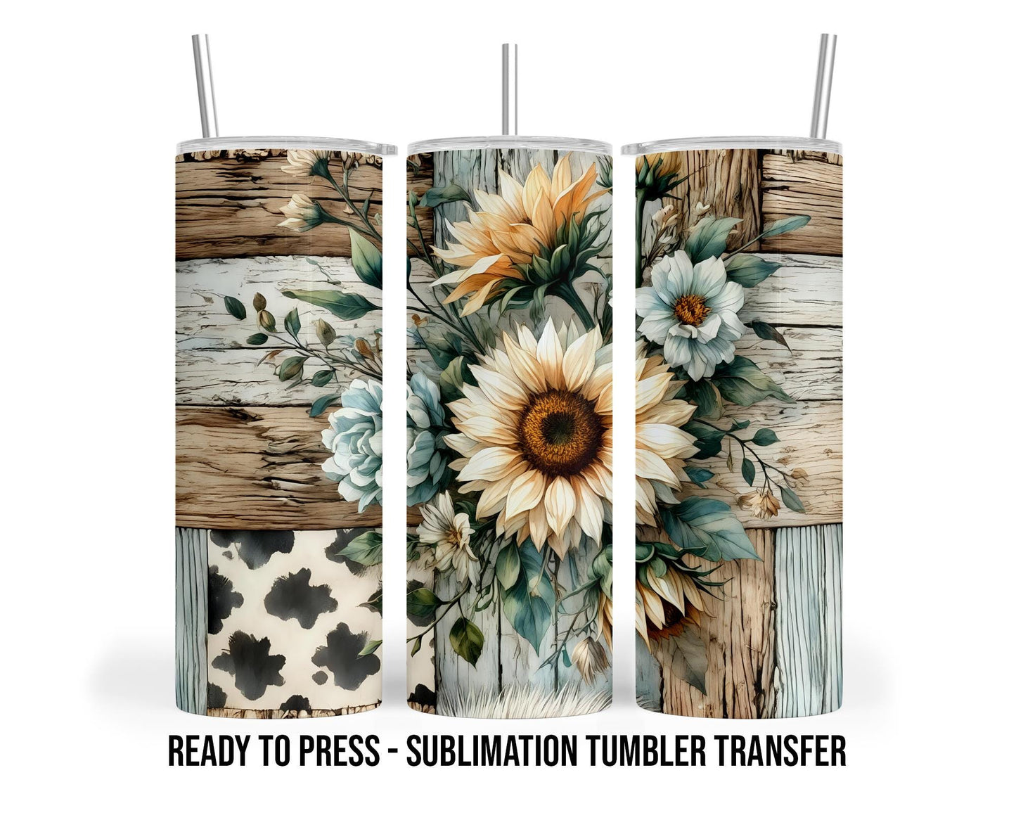 Farmhouse Sublimation Transfer Print For 20 oz Tumbler - 30 oz Tumbler - Ready To press - Heat Transfers SHIPS NEXT DAY