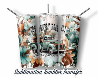 Rustic Country Fall Truck Sublimation Transfer Print For 20 oz Tumblers - 30 oz Tumblers - Ready To press Heat Transfers - SHIPS NEXT DAY