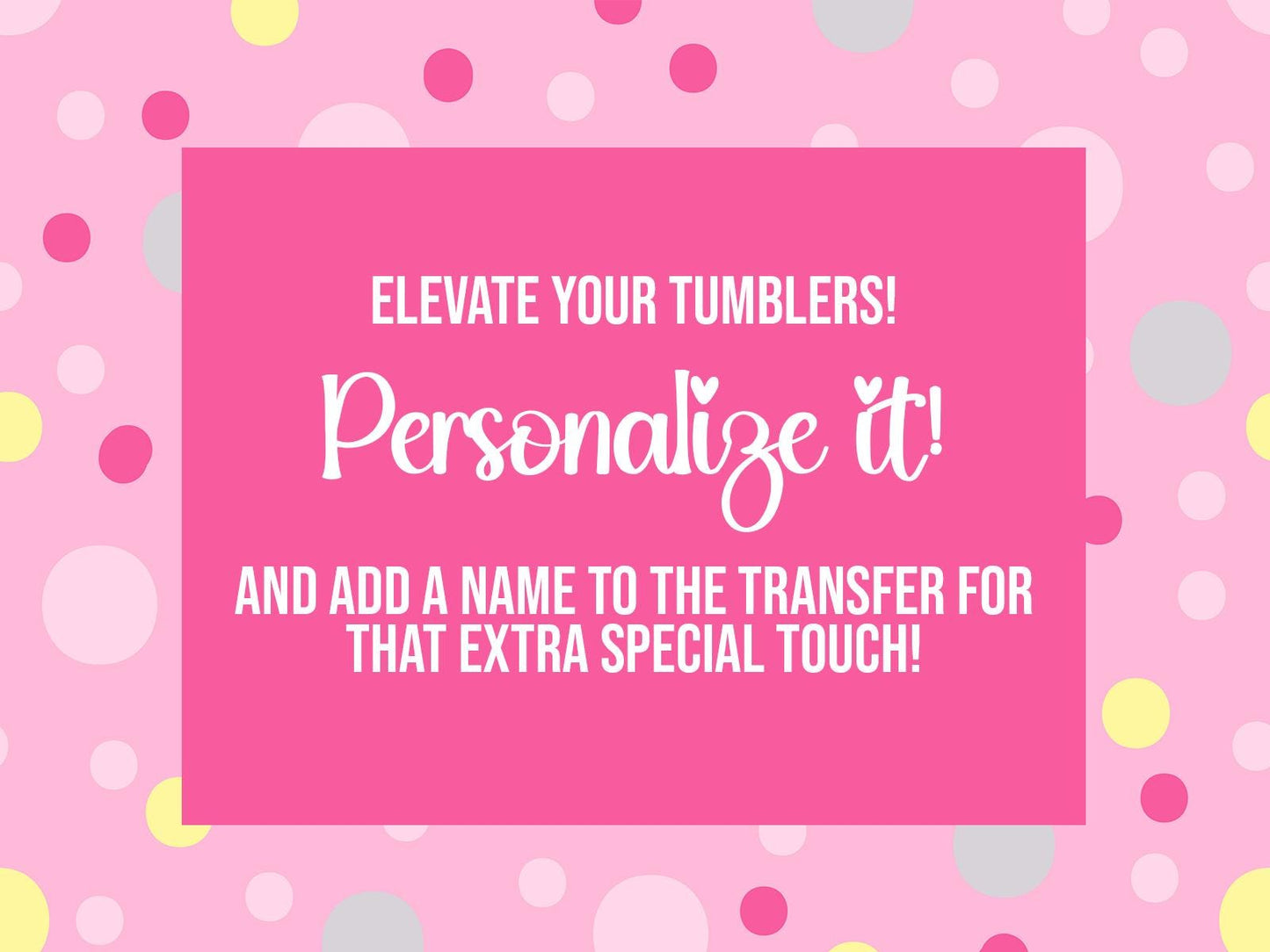 a pink square with the words, elevate your numbers personalize it and