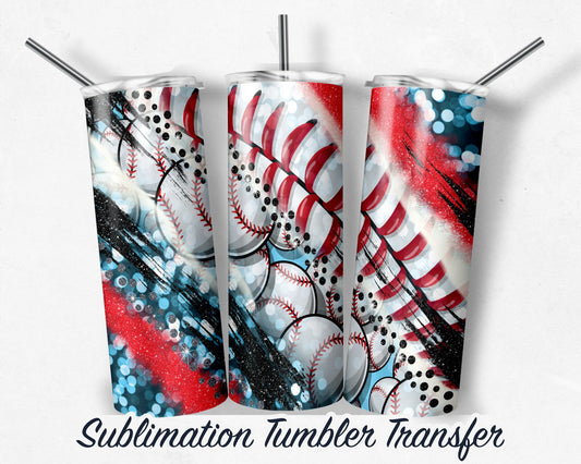 Baseball  Sublimation Transfer Print For 20 oz Tumblers - 30 oz Tumblers - Ready To press - Heat Transfers SHIPS NEXT DAY