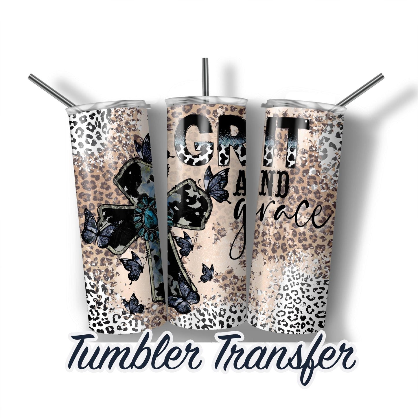Grace Sublimation Transfer Print For 20 oz Tumblers - 30 oz Tumblers - Ready To press - Heat Transfers