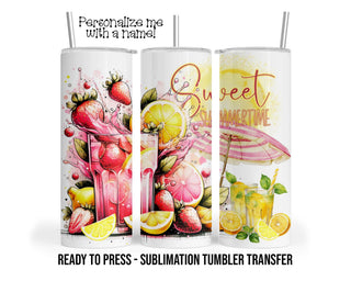 Sweet Summertime Sublimation Tumbler Transfer Print For 20 oz Tumbler - 30 oz Tumbler Ready to Press - Heat Transfers SHIPS NEXT DAY