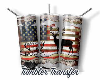 American Flag Buck Tumbler Sublimation Transfer | 20 oz & 30 oz