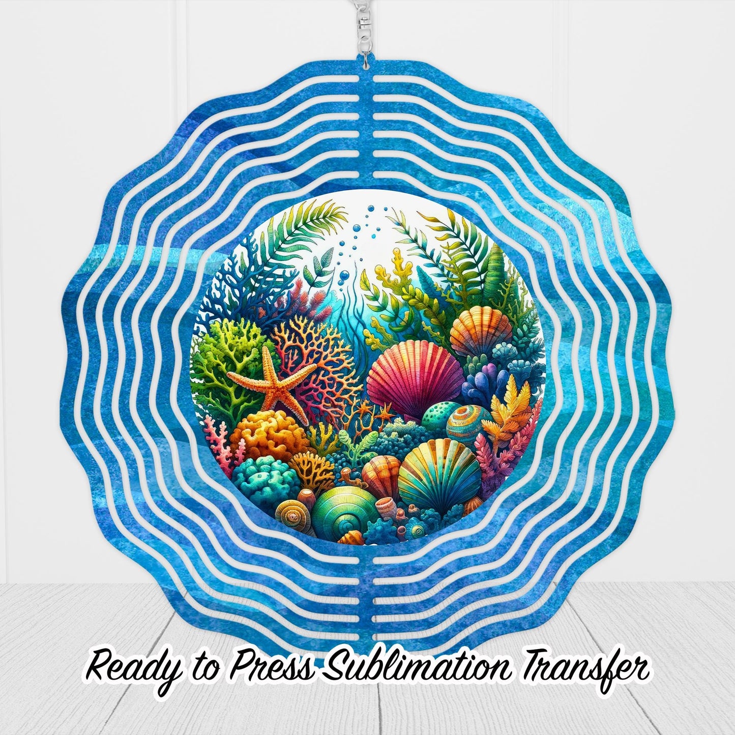 Ocean Theme Wind Spinner Sublimation Ready To press Heat Transfer SHIPS NEXT DAY