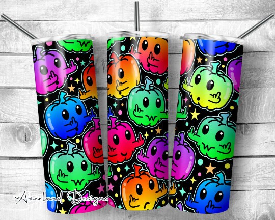 Halloween Sublimation Transfer Print For 20 oz Skinny Tumbler - 30 oz Skinny Tumbler - Ready To press - Heat Transfers