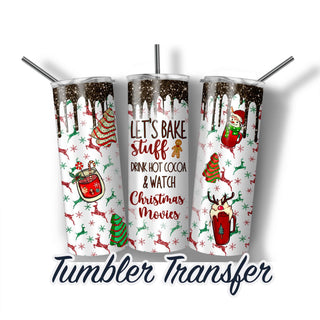 Christmas Lets Bake Sublimation Transfer Print For 20 oz Tumblers - 30 oz Tumblers - Ready To press - Heat Transfers