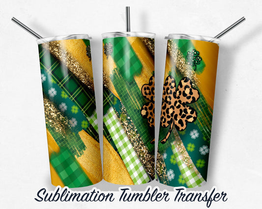 St. Patrick's Day  Sublimation Transfer Print For 20 - 30 oz Tumblers - Ready to Press - Heat Transfers