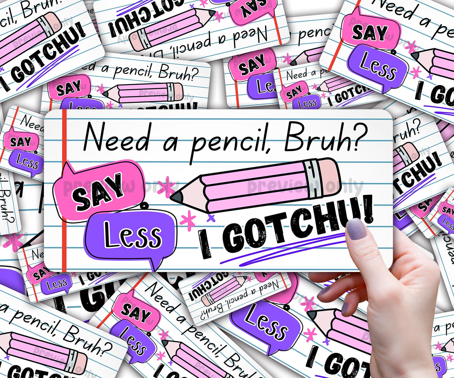 Pencil Dispenser Waterproof Vinyl Decal OR Magnetic Decal, Say Less Theme, Teacher Appreciation Gift, Classroom Decor, I gotchu!