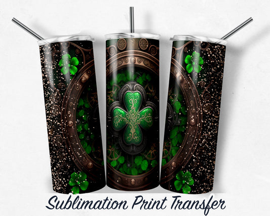St. Patricks  Sublimation Transfer Print For 20 oz - 30 oz Skinny Tumbler - Ready To press - Heat Transfers