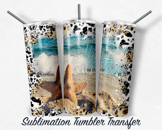 Beach Sublimation Transfer Print For 20 oz - 30 oz Tumblers - Ready To press - Heat Transfers