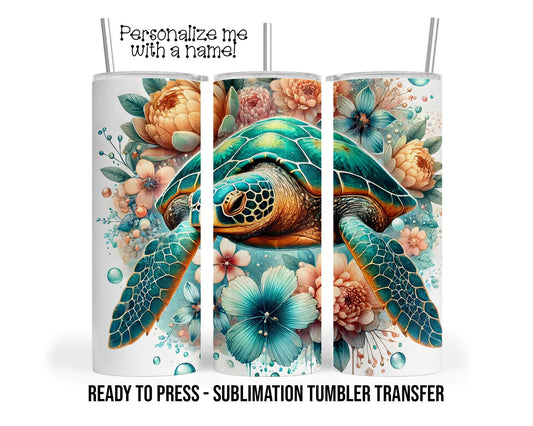 Sea Turtle Sublimation Tumbler Transfer Print For 20 oz Tumbler or 30 oz  Tumbler - Ready to Press Heat Transfers SHIPS NEXT DAY