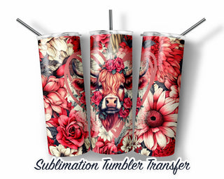Valentine Cow Sublimation Transfer Print For 20 oz Tumbler - 30 oz Skinny Tumbler - RTP - Heat Transfers