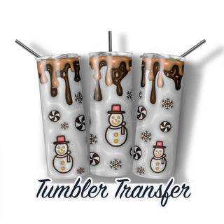 3d Puff Inflated Christmas Sublimation Transfer Print For 20 oz - 30 oz Tumbler - Ready To press - Heat Transfers SHIPS NEXT DAY