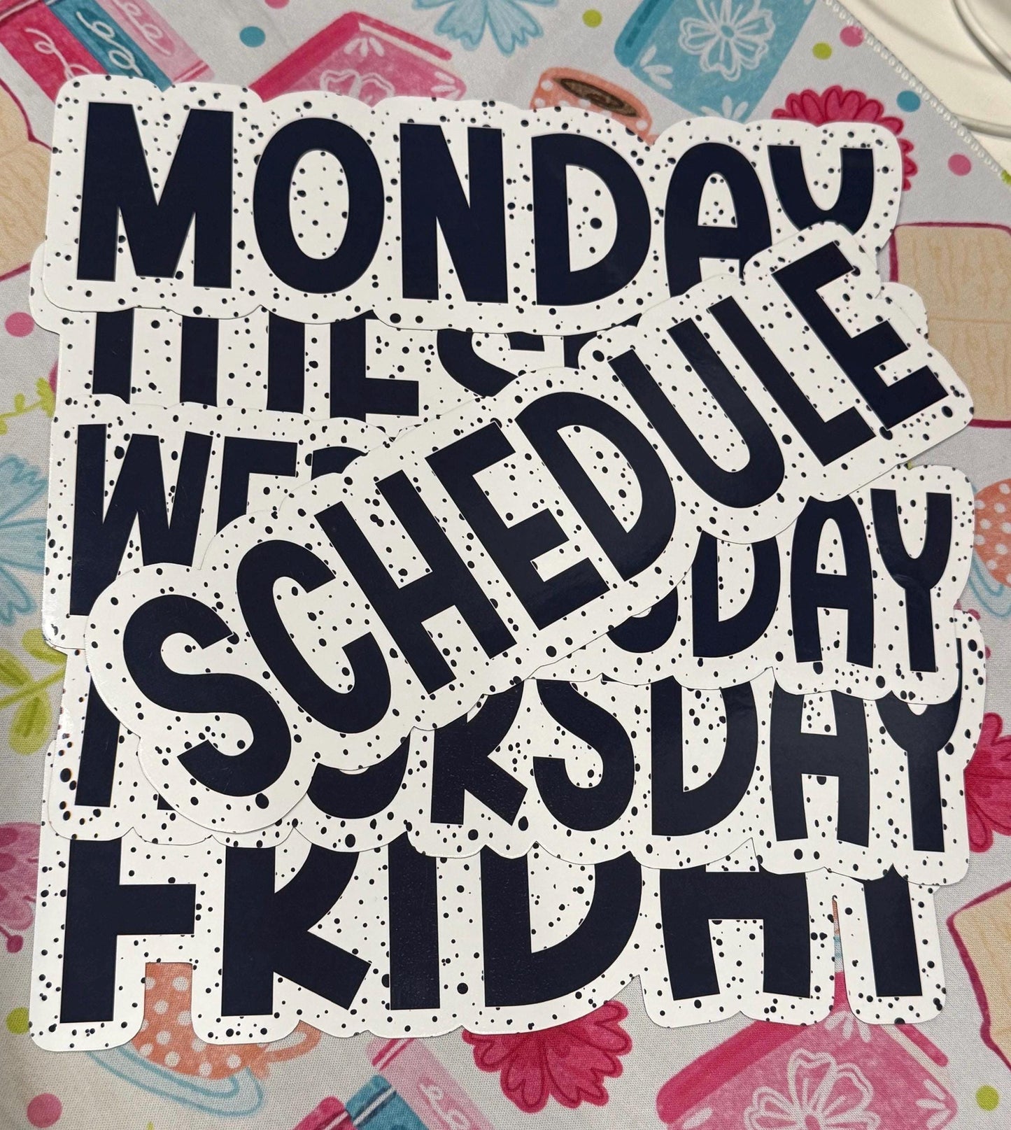 Classroom Whiteboard Magnets, Teacher Classroom Magnet, Black and White Polka Dot Theme, Mon-Fri, Jan-Feb, Homework, Teachers Name and more!