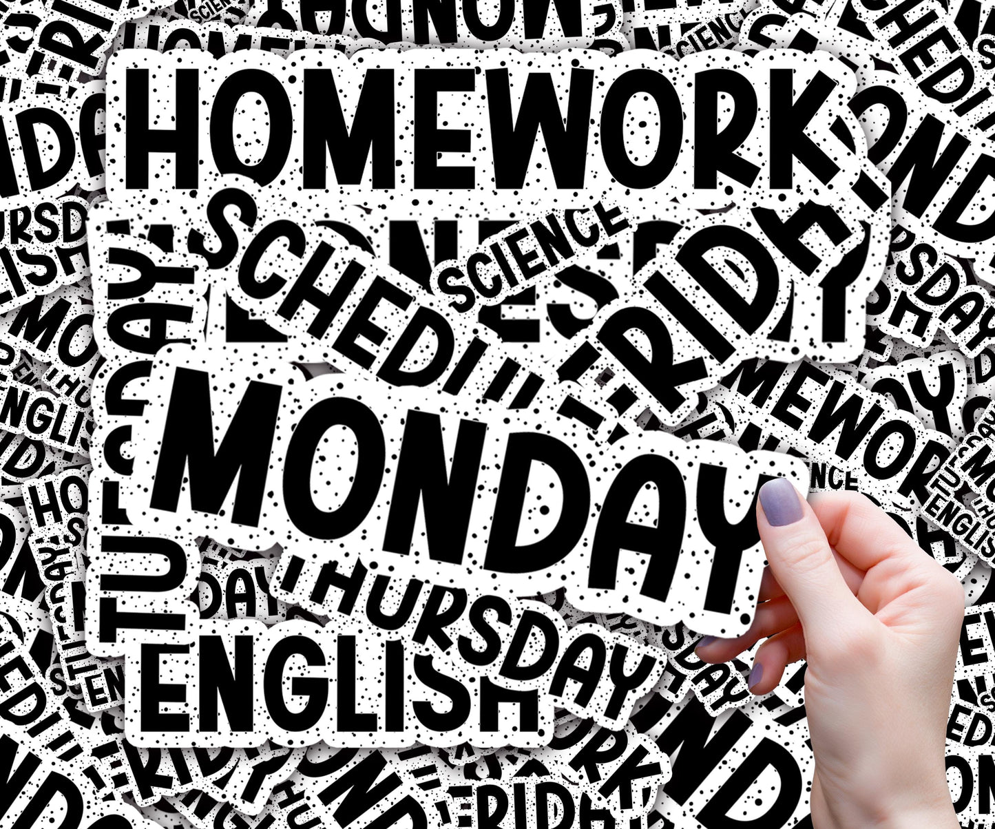 Classroom Whiteboard Magnets, Teacher Classroom Magnet, Black and White Polka Dot Theme, Mon-Fri, Jan-Feb, Homework, Teachers Name and more!