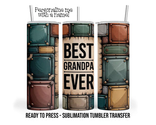 Sublimation Tumbler Transfer Print 20oz Tumbler, Ready To press Heat Transfer, Best Grandpa Ever, Grandpa Tumbler Wraps, Wholesale DIY Wraps