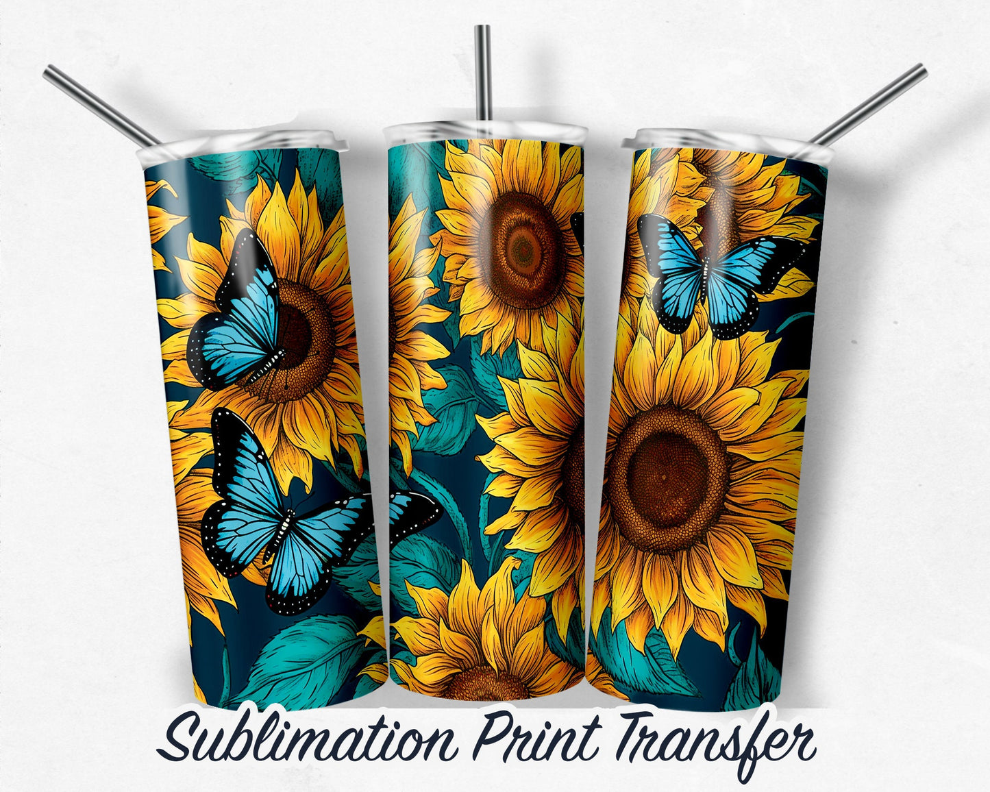 Leopard Butterflies Sublimation Transfer Print For 20 oz Tumblers - 30 oz Tumblers - Ready To press - Heat Transfers SHIPS NEXT DAY