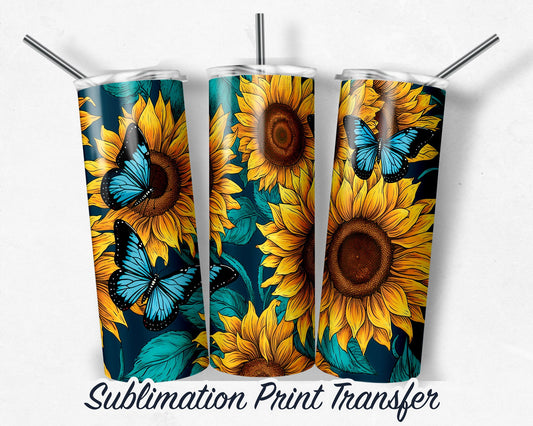 Leopard Butterflies  Sublimation Transfer Print For 20 oz Tumblers - 30 oz Tumblers - Ready To press - Heat Transfers SHIPS NEXT DAY