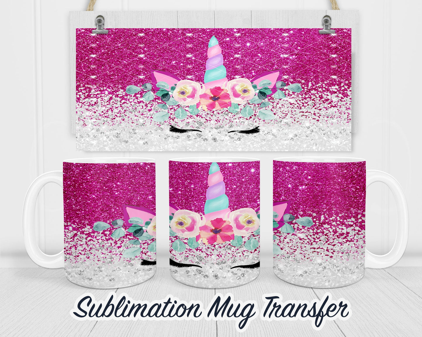 Unicorn - Sublimation Transfer Print For 11 oz - 15 oz Mugs - Ready To press - Heat Transfer