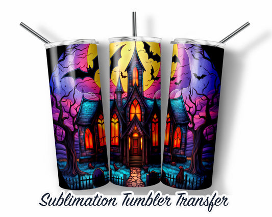 Halloween  Sublimation Transfer Print For 20 oz - 30 oz Skinny Tumbler - Ready To Press
