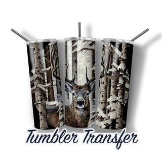 Winter Deer Tumbler Sublimation Transfer | 20 oz & 30 oz