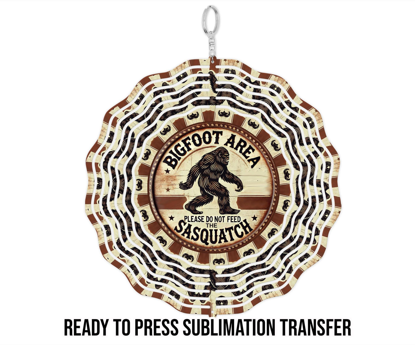 Sasquatch Wind Spinner Sublimation Ready To press Heat Transfer SHIPS NEXT DAY