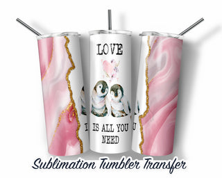 Valentines Sublimation Transfer Print For 20 oz Tumblers - 30 oz Tumblers - Ready To press - Heat Transfers