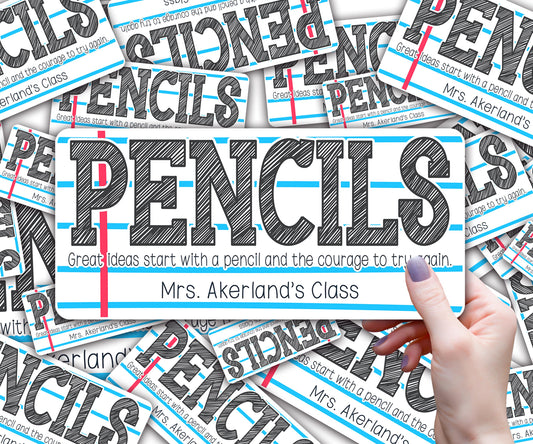 Personalized Pencil Dispenser Vinyl Decal, Teacher Appreciation