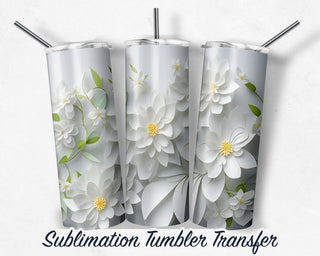 3D Flowers Tumbler Sublimation Transfer | 20 oz & 30 oz