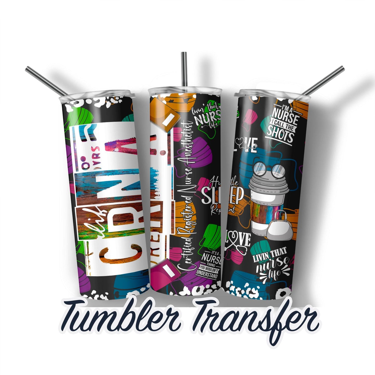 crna Sublimation Transfer Print For 20 oz - 30 oz Tumbler - Ready To press - Heat Transfers  SHIPS NEXT DAY