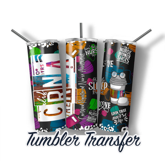 crna Sublimation Transfer Print For 20 oz - 30 oz Tumbler - Ready To press - Heat Transfers  SHIPS NEXT DAY