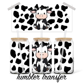 Cow Glass Can Sublimation Transfer | 16 oz