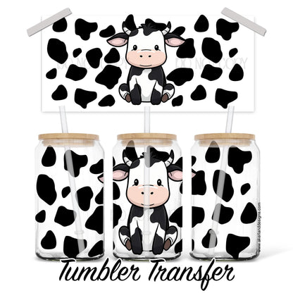 16 oz Sublimation Transfer Ready to Press Heat Transfer - Cow