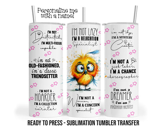 Snarky Chicken Sublimation Transfer Print For 20 oz Tumblers - 30 oz Tumblers - Ready To press - Heat Transfers