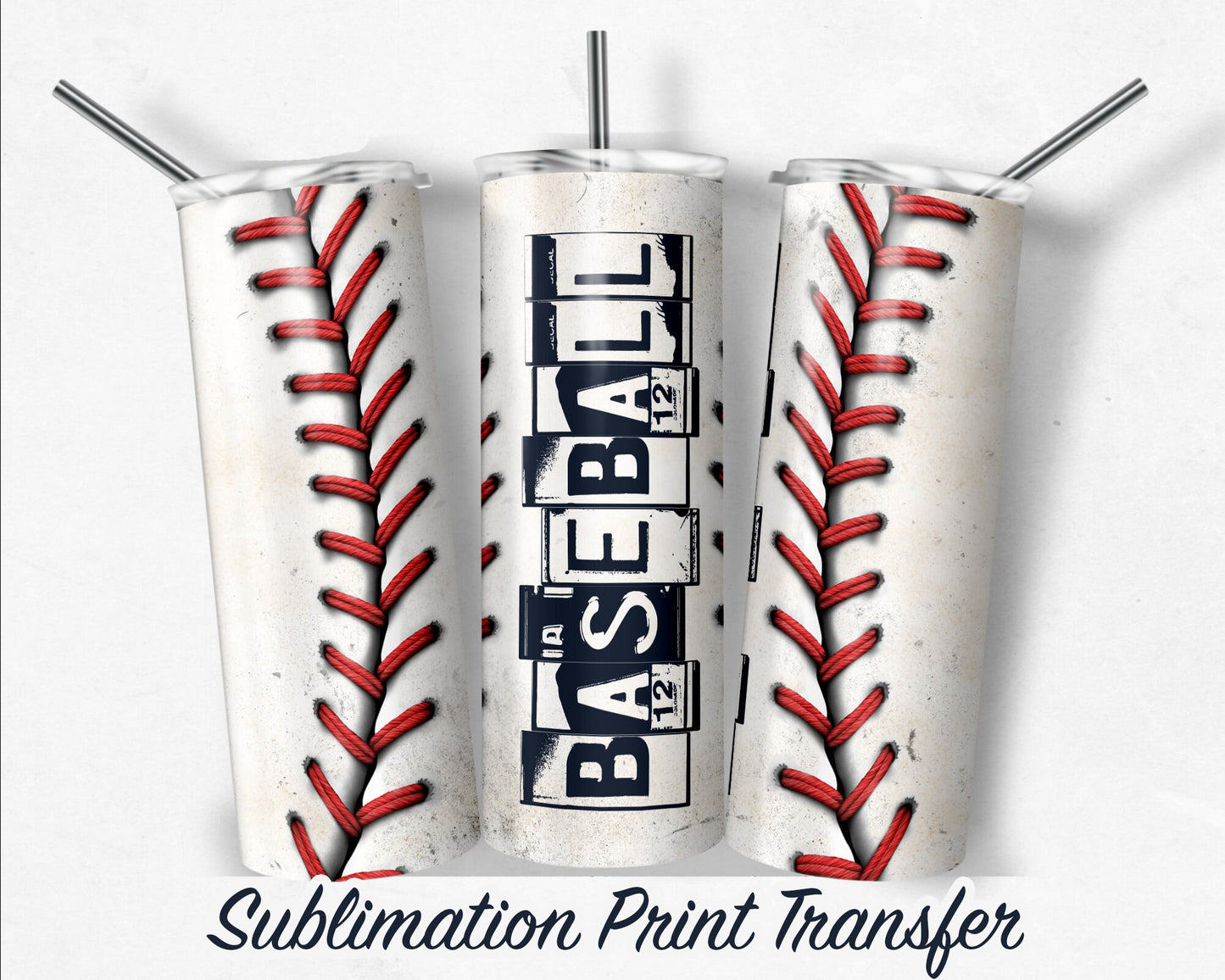 Baseball  Sublimation Transfer Print 20 oz Skinny Tumbler - 30oz Skinny Tumbler - Ready To press - Heat Transfers
