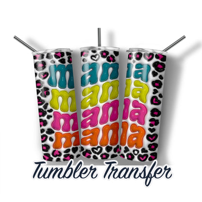 Mama 3D Puff Sublimation Transfer Print For 20 oz or 30 oz Skinny Tumbler Ready To press - Heat Transfers SHIPS NEXT DAY