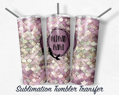 Mermaid  Sublimation Transfer Print For 20 oz Tumblers - 30 oz Tumblers - Ready To press - Heat Transfers SHIPS NEXT DAY