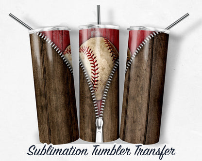 Baseball  Sublimation Transfer Print For 20 oz Tumbler - 30 oz Skinny Tumbler - RTP - Heat Transfers