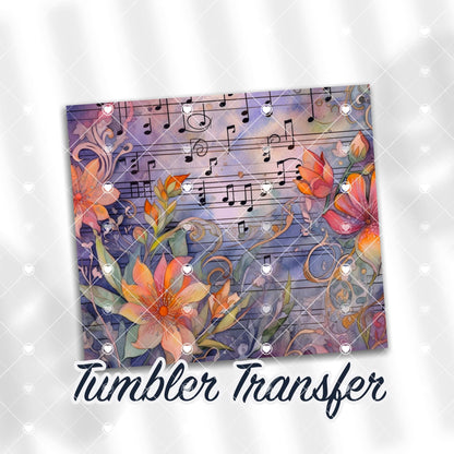 Music Themed Ready to Press Sublimation Transfer Print 20 oz - 30 oz Tumblers  Ships Next Day