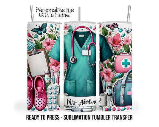 Nurse, Doctor, RN, MA, CNA, Sublimation Tumbler Transfer Print For 20 oz Tumbler  30 oz Tumbler Ready To press Heat Transfers Ships Next Day