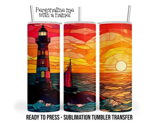 Lighthouse Sublimation Tumbler Transfer Print For 20 oz Tumbler - 30 oz  Tumbler - Ready To press - Heat Transfers