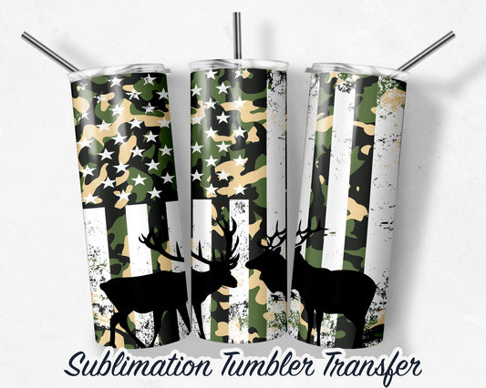 Deer Hunter  Sublimation Transfer Print For 20 oz Tumblers - 30 oz Tumblers - Ready To press - Heat Transfers