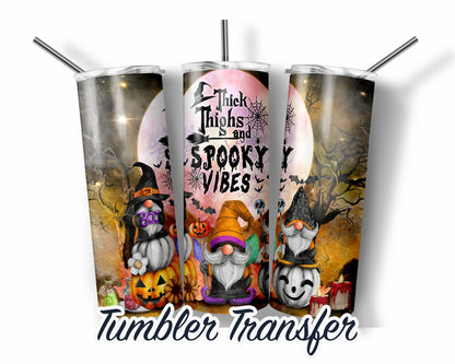 Spooky Vibes  Sublimation Transfer Print For 20 oz Tumbler - 30 oz Skinny Tumbler - Ready To press - Heat Transfers