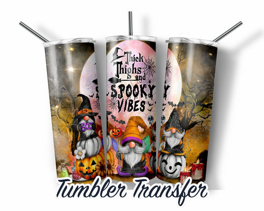 Spooky Vibes  Sublimation Transfer Print For 20 oz Tumbler - 30 oz Skinny Tumbler - Ready To press - Heat Transfers