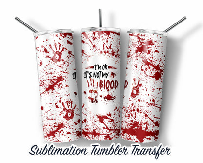 Halloween  Sublimation Transfer Print For 20 oz - 30 oz Skinny Tumbler - Ready To Press SHIPS NEXT DAY