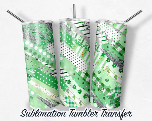 St. Patrick's Day  Sublimation Transfer Print For 20 - 30 oz Tumblers - Ready to Press - Heat Transfers