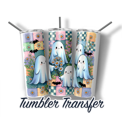Halloween Ghosts Sublimation Transfer Print 20oz-30oz Tumblers Ready To press Transfers Ships Next Day