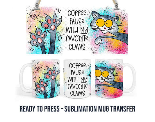 Sublimation Mug Transfer - Ready To Press Heat Press Transfer for 11-15 OZ Mugs